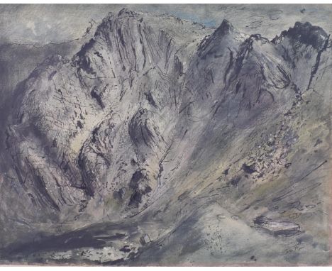 John Piper, Llyan Adwar Snowdonia, colour screenprint signed in the plate, image 55cm x 71cm, unframedShort tear on top edge,