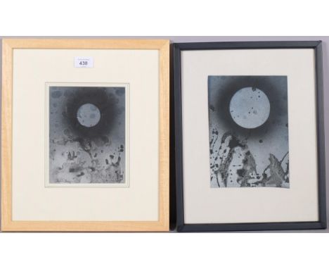 Denis Bowen (1921 - 2006), Blank Space Series, pair of mixed media on paper, 2002, 19cm x 15cm, framedGood condition