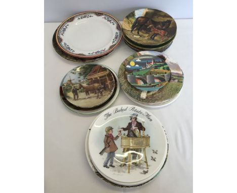 Approx 24 collectors plates to include Wedgwood, Davenport, Bradex, Poole, Royal Albert etc. together with an 1870 Minton 'Ja