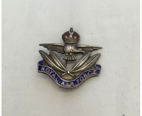 Royal Airforce silver and enamel badge.