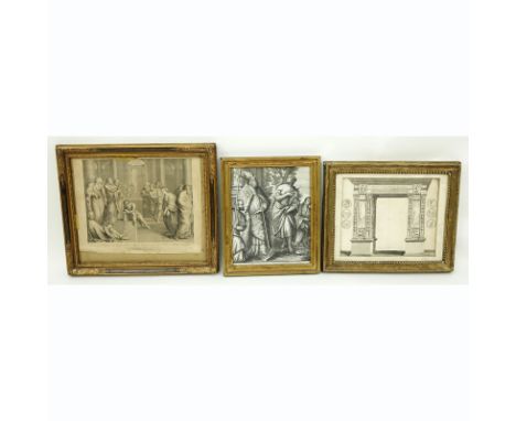Grouping of Three (3) Antique or Vintage Artworks. Includes: after Francesco Petrucci engraving, after F. Bartolozzi "Zampier