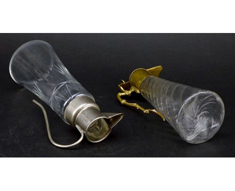Grouping of Two (2) Vintage Russian Glass Cruets. Good condition. Largest measures 7-1/4" H. Shipping $52.00 (estimate $50-$1
