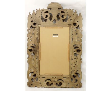 Modern William Switzer Antique Style Mirror. Fashioned in man-made material to resemble carved burnished wood. Signed. Minor 