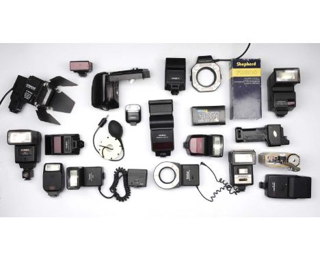 inclduing a Minolta Macro Flash 1200AF Set, a Shepherd FM900 Flash Meter, a Mamiya Winder Grip, and much more,