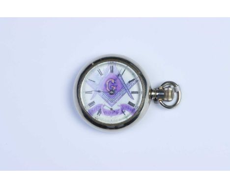 'railway' type, diameter 61mm, white enamel dial overpainted, currently running