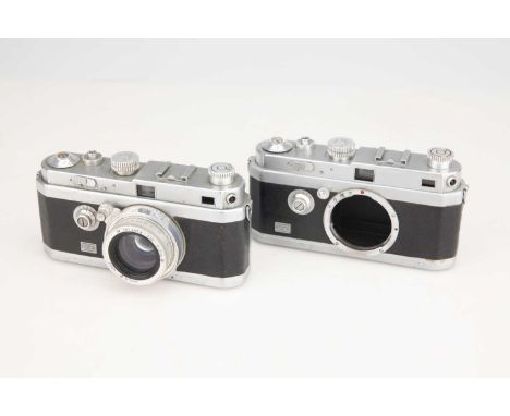 with Foca Oplarex f/1.9 50mm lens, body, F-G, shutter working, lens, F-G, some light internal haze/fungus, together with a Fo