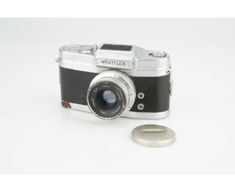 chrome, serial no. 2477, with Wray Unilux f/2.8 50mm lens, chrome, serial no. 136079, body, F, shutter working, corrosion to 