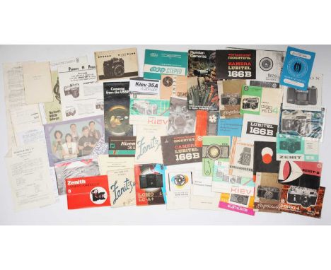 covering a diverse range of Soviet camera including Kiev 35A, Zenit 3M, FED Stereo, Lomo LC-A+, and many more including acces