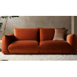 Gianni Three Seater Sofa, Rust Velvet. - SOFARACKR16. RRP £1,199.99. The low profile design and