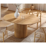 Maru Round 4-6 Seater Extending Oak Pedestal Dining Table, Oak. - R8.10. RRP £539.99. Our Maru
