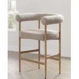 Fulbourn Taupe Boucle Counter Stool with Natural Wood Effect Legs. - R8.9. RRP £199.99. Well-