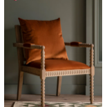 Hemingford Rust Velvet Bobbin Washed Oak Armchair. - R8.9. RRP £309.99. Inspired by the 17th century
