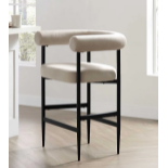 Fulbourn Champagne Velvet Counter Stool with Black Legs. - R8.9. RRP £199.99. A cheerful addition to