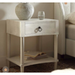 Thalia Concave 1 Drawer Bedside Table, Washed White. - R8.8. RRP £199.99. Featuring distinctive