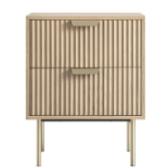 Richmond Ridged 2 Drawer Bedside Table, Light Ash. - R8.10. RRP £159.99. Crafted with authentic