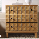 Gibbs Chest of 3 Drawers, Natural. - R8.9. RRP £269.99. Featuring geometric pattern drawer fronts,