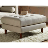 Henrietta Ottoman, Beige Woven Fabric. - R8.8. RRP £259.99. Upholstered with beautiful beige woven