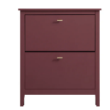 Oakham 2-Tier Shoe Cabinet, Wild Cherry. - R8.9. RRP £219.99. The rich, burgundy-toned matte