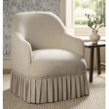 Calliope Skirted Armchair, Beige Velvet. - R8.10. RRP £369.99. Designed with beautiful sloped arms
