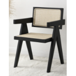 Jeanne Black Colour Cane Rattan Solid Beech Wood Dining Chair. - R19.4. RRP £209.99. The cane rattan