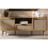 Izzy Curved Rattan 150cm TV Unit, Natural. - R19.4. RRP £349.99. Bringing natural vibe and lightness