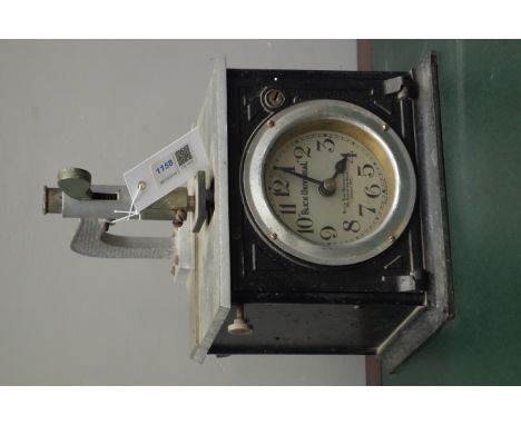 'Blick Universal' time recorder, black painted with circular Arabic dial, H29cm   Condition Report   Click here for further i