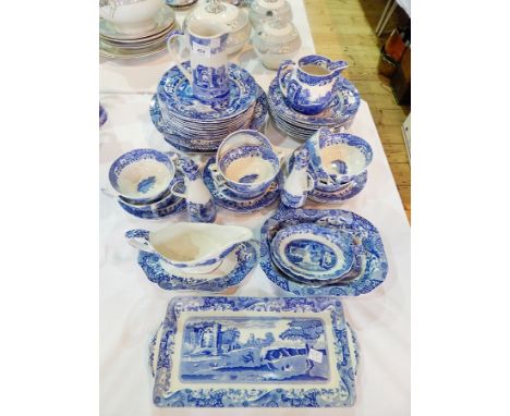 Spode "Italian" pattern part dinner service to include plates, soup bowls, sandwich plate, etc.