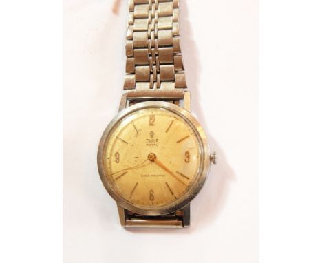 A gentleman's stainless steel Tudor Royal wristwatch with sweep second hand, on stainless steel bracelet, a small square dish