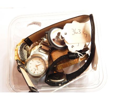 A lady's .375 gold wristwatch in octagonal case, with fine chain strap, by Rotary and another lady's silver and blue enamel c