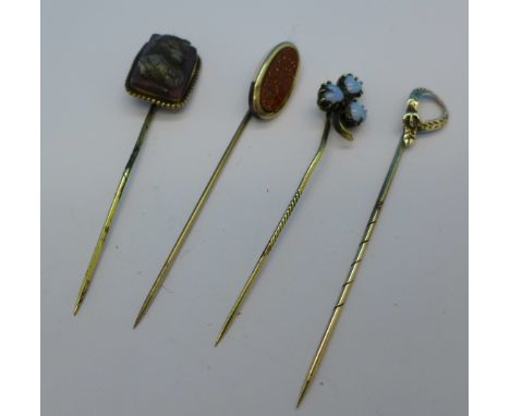 Four stick pins