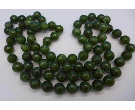 A string of nephrite jade beads