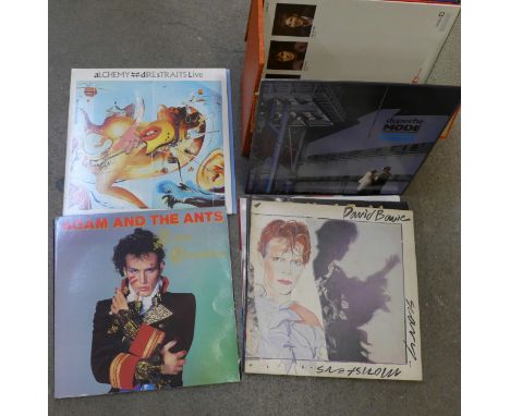 LP records including David Bowie, Dire Straits, T-Rex, The Rolling Stones and The Who