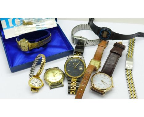 A collection of wristwatches, lady's Tissot, Citizen and Rotary, etc.