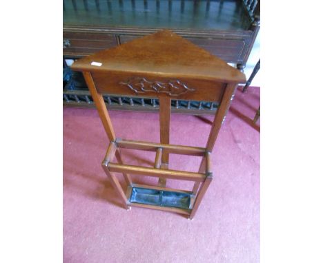 Vintage oak corner stick stand