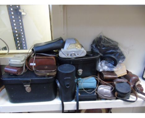 Qty of vintage camera items and binoculars by various makers