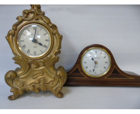 Mahogany cased Knight and Gibbons mantle clock with a French style mantle clock