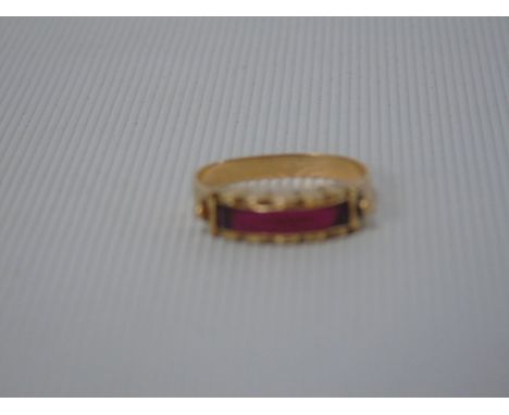 9ct and ruby multi faceted ring
