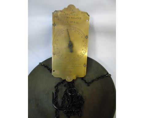 Antique set of Salter No 2 spring balance scales complete with under tray