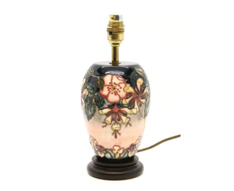 A Moorcroft 'Oberon' table lamp, with a shade, 45cm overall