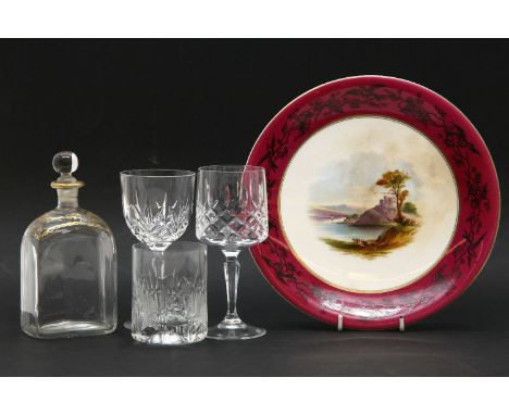 A collection of glassware, to include cut crystal, decanters, and rummers, together with a collection of dinner wares (qty)