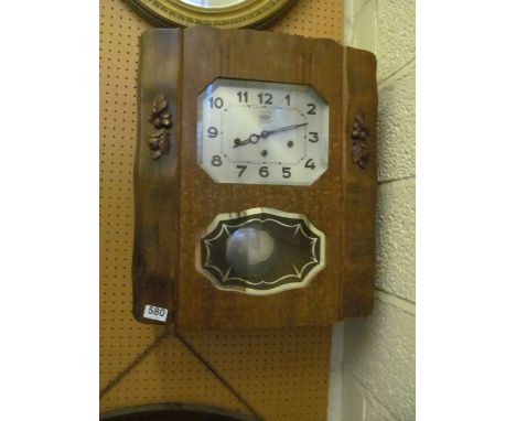An Art Deco Veritable Westminster chime wall clock in oak case