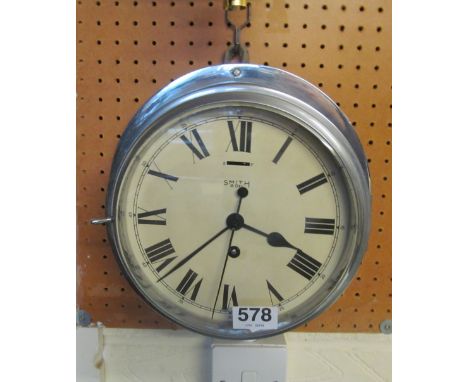 A Smiths eight day chrome ship's clock