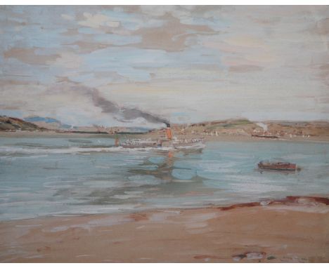 JAMES KAY RSA, RSW (SCOTTISH 1858-1942) SUMMER EVENING - FIRTH OF CLYDE Gouache, signed, 39.5 x 49.5cm (15 1/2 x 19 1/2") Cal