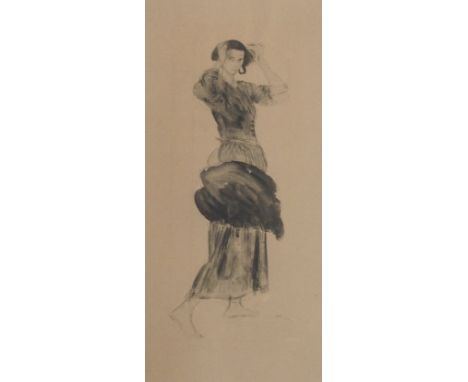 •ATTRIBUTED TO AUGUSTUS EDWIN JOHN RA, RP, NEA (BRITISH 1878-1961) DORELIA Charcoal, gouache and ink, brush, signed, 27.5 x 1