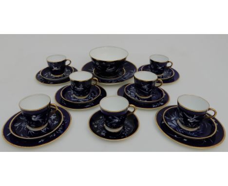 A LATE 19TH CENTURY T.C. BROWN-WESTHEAD MOORE AND CO PATE SUR PATE TEASET comprising eight cups, seven saucers, six side plat