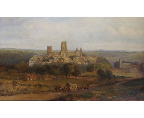 ATTRIBUTED TO EDWARD HASTINGS (BRITISH 1781-1861) VIEW OF DURHAM CATHEDRAL Mixed media on paper laid on board, 31 x 53.5cm (1