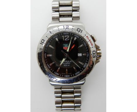 A GENTS TAG HEUER FORMULA 1 ALARM WRISTWATCH CIRCA 2008 diameter of the case approx 4.5cm with winder. Length of strap approx