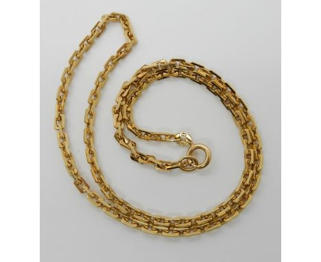 AN 18CT GOLD FANCY LINK CHAIN length 40cm, weight 14.7gms Condition Report: Light general wear, clasp ok.