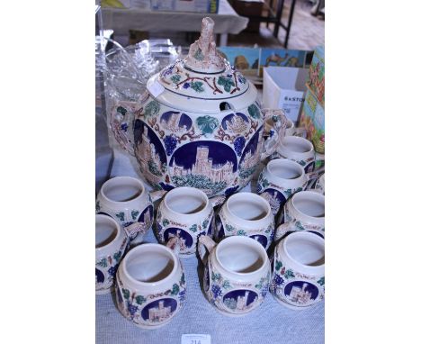 A vintage German ceramic soup tureen with 12 cups. Shipping unavailable. 