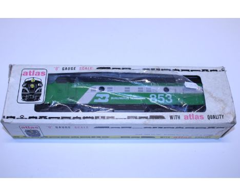 A Atlas O gauge F-9 diesel loco 6102 Burlington Northern 